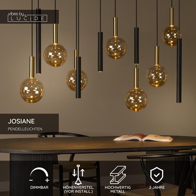 Lucide JOSIANE - Pendelleuchten - 7xG9,5xGU10M - Schwarz